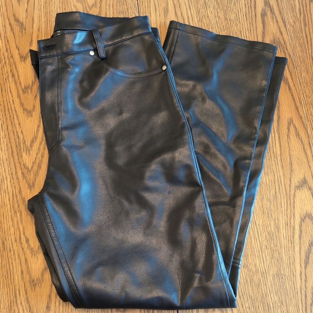 Morbid Threads Black Faux Leather Pants Mens 32x32 Goth Punk Y2K Vegan Leather